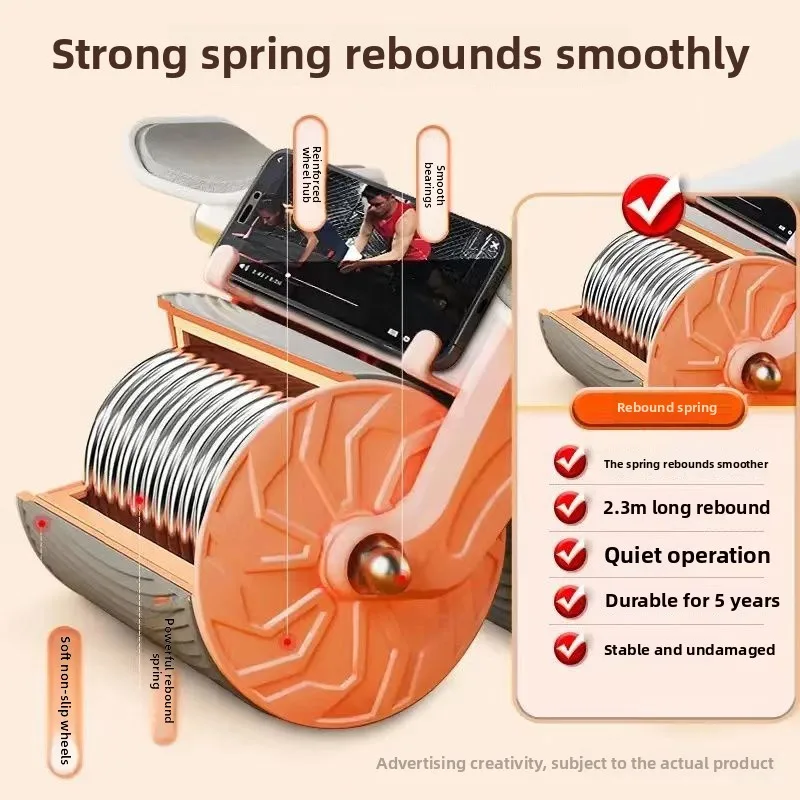 الارتداد التلقائي لعجلة البطن، ودعم الكوع المسطح، وجهاز تدريب البطن، ومعدات اللياقة البدنية المنزلية #2