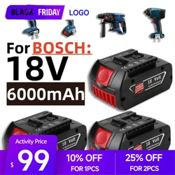 18 V 6,0 Ah wiederaufladbarer Lithium-Ionen-Akku für Bosch BAT609 BAT609G BAT618 BAT618G BAT614 für elektrische Bohrmaschine mit Ladegerät