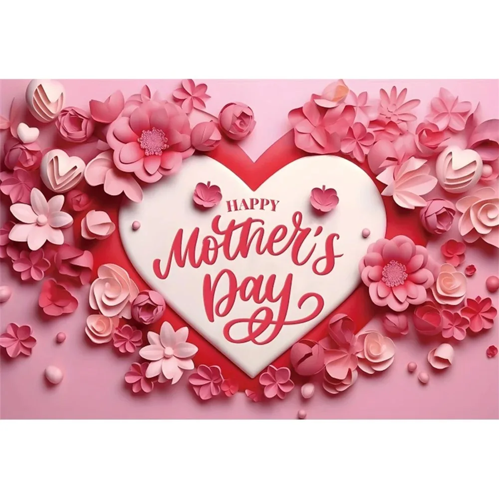 Glückliche Muttertag Kulissen Geburtstag Banner Blumen lieben Herz Fotografie Hintergründe Party Dekor Fotostudio Requisiten