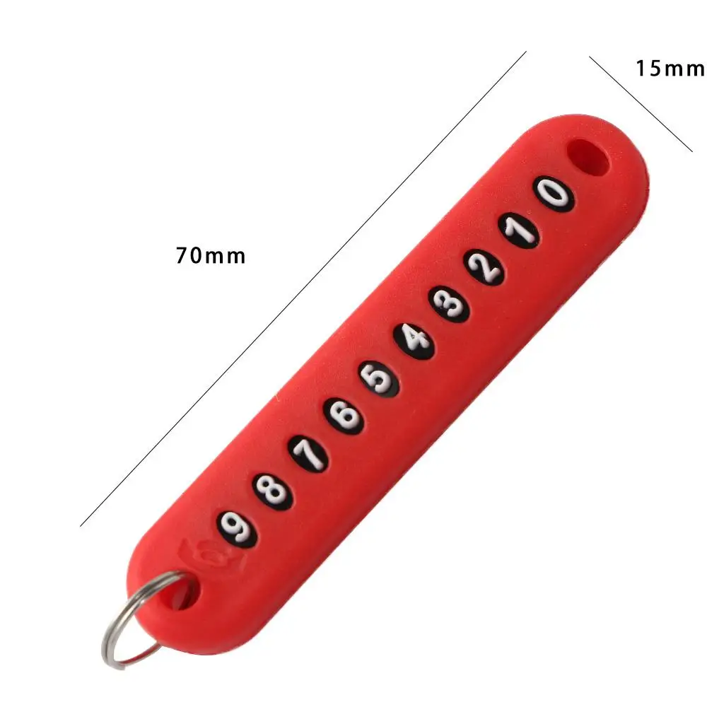 Correa de cuero de alta calidad, llavero con número de teléfono antipérdida DIY, llavero con cordón, Clip para llave de coche ​   Llavero del coche