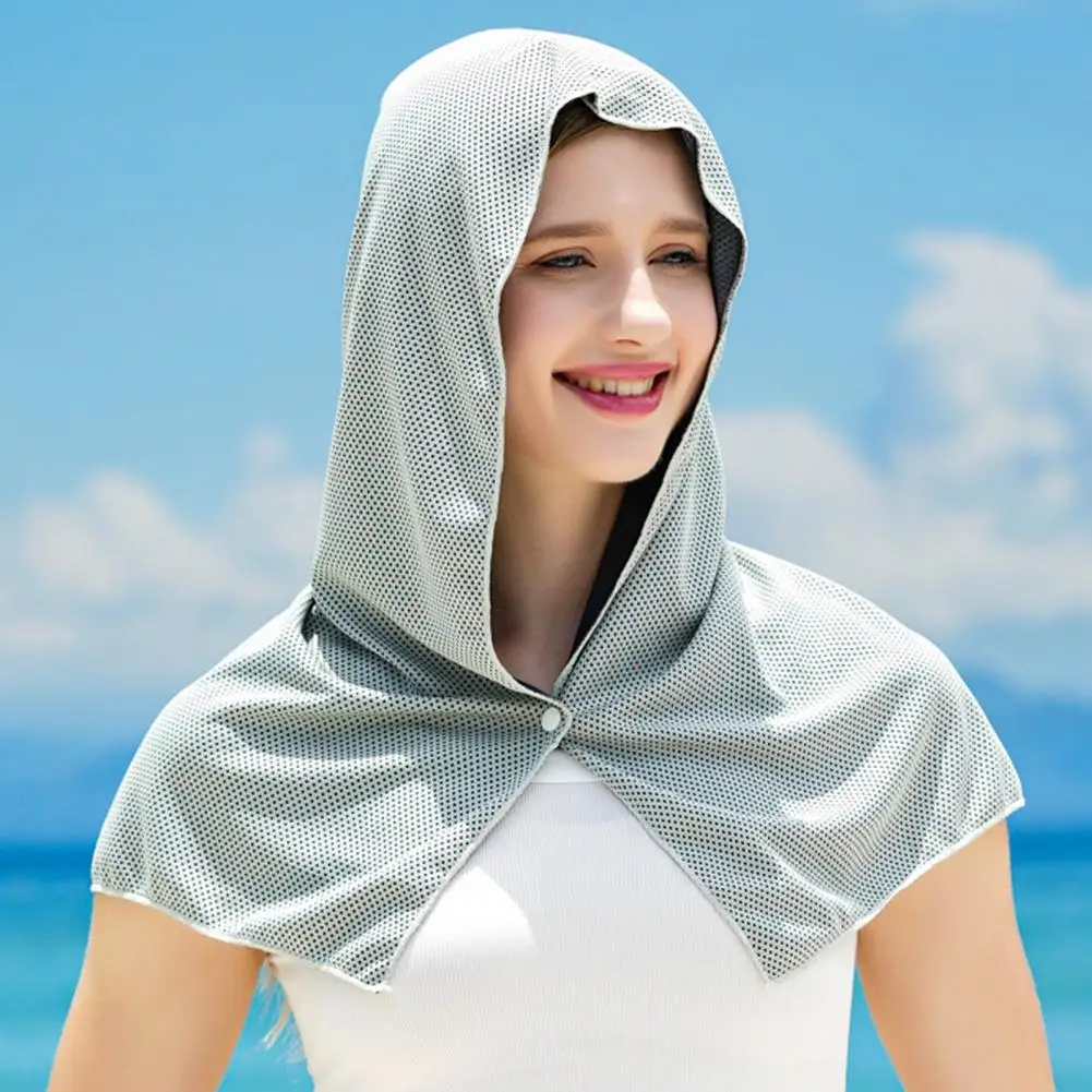 Cooling Hoodie Towel Extra Soft High Elastic Sweat Absorption UV Quick Drying Sweat Towel Neck Wrap Cooling Towel