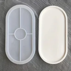 1pc Oval Coaster Epoxy Resin Clay Casting Silicone Mould Tray Storage Gypsum Tray Mold DIY Jewelry Tray Dishes