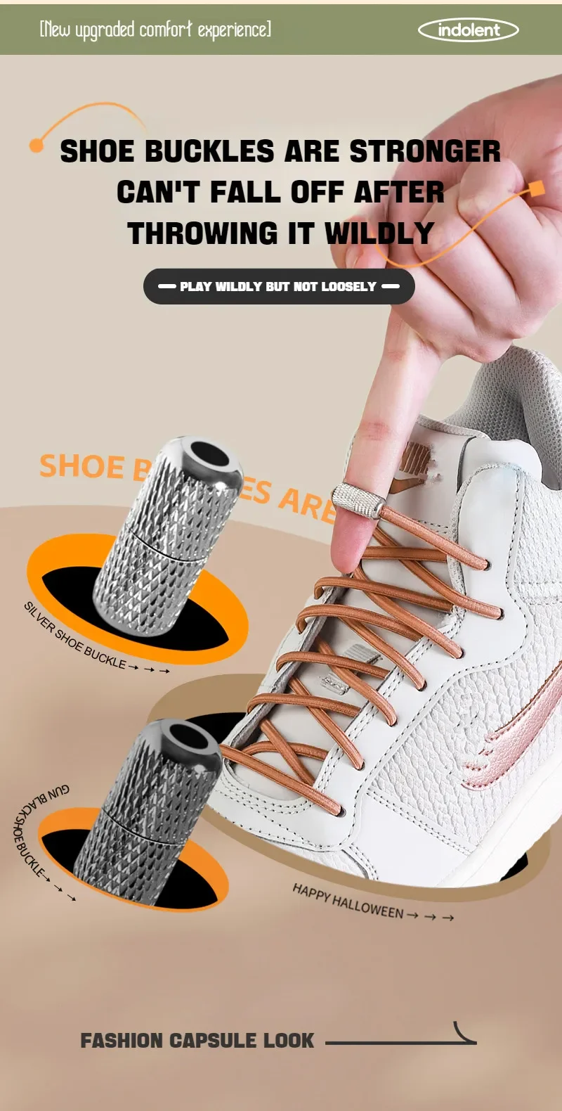 Runde elastische Schnürsenkel für Turnschuhe, Tennisschnürsenkel ohne Krawatten für Kinder und Erwachsene, ohne Krawatte, Schnürsenkel, Gummibänder, Schuhe, Zubehör – Detail 6