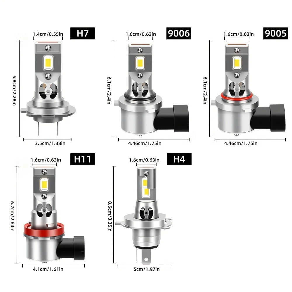 1pc H4 H7 H11 LED Motorcycle Headlight Bulb High Brightness Universal 12V LED Lights with Fan for Motor Vehicles Fog Spotlight