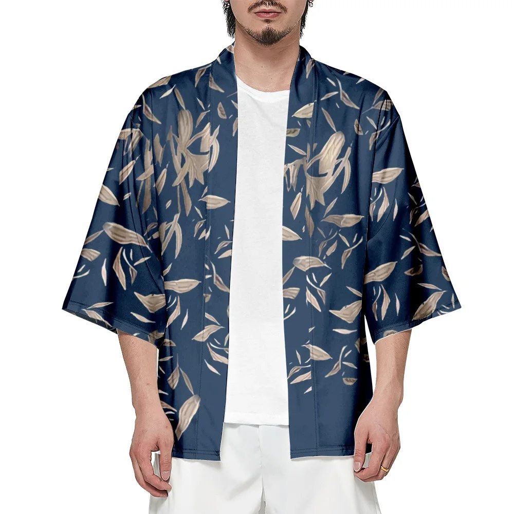 Yukata tradicional para homens, roupas asiáticas, cardigan, camisas KIMONO, japonesas, 2024