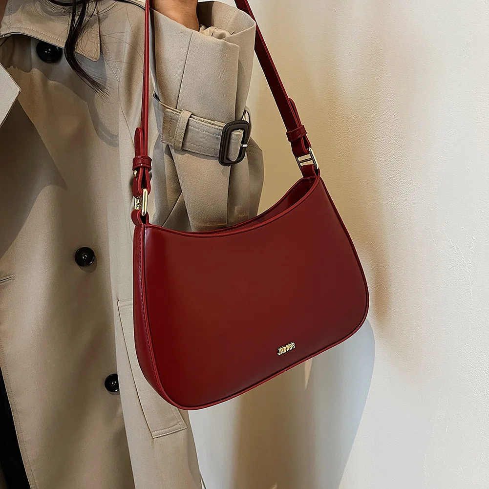 Wine Red Shoulder Bags for Women\'s 2024 New Texture Leather Crossbody Bag Luxury Designer Wedding Bride Handbags Vintage Satchel