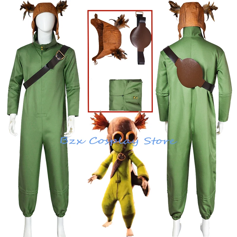 Nightmares 3 Cosplay Game Alone Cosplay Costume Green Jumpsuits Hat Belt Outfit Set  Anime Play Prop for Adult Woman Girls Men