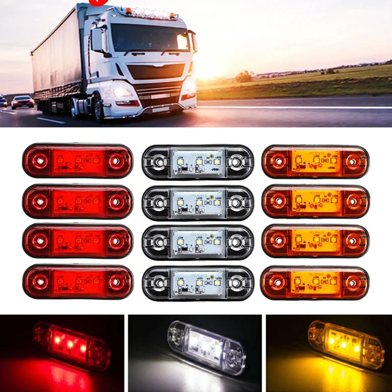 4x/6x/10x 12V 24V LED Car External Side Marker Warning Light Oval Clearance Signal Trailer Truck Lamp Truck Lorry Caravan Bus