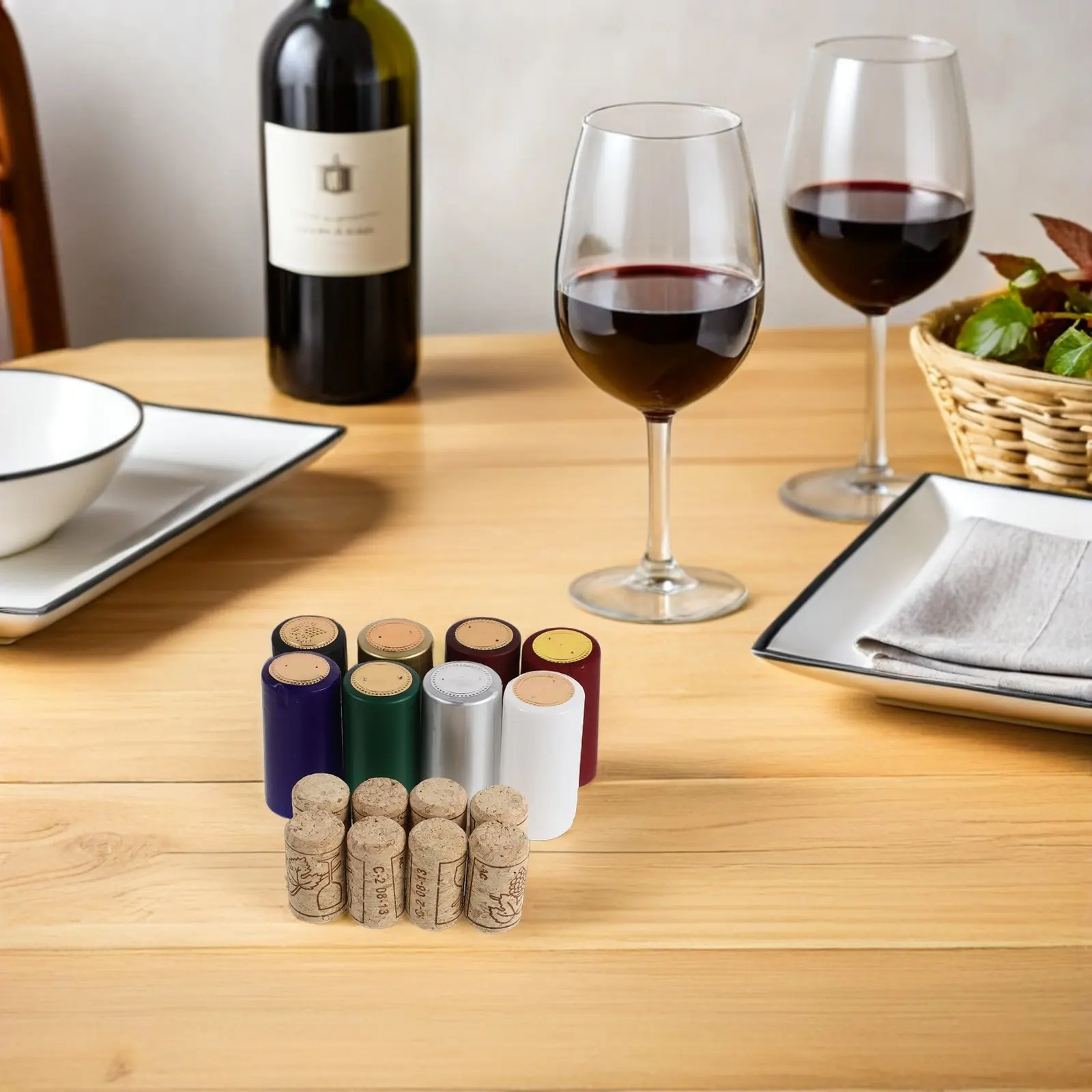1 Set Wine Bottle Heat Shrink Capsules Cork Bottle Sealer Set for Homemade Red Wine Bottling Multicolor PVC Shrink Caps