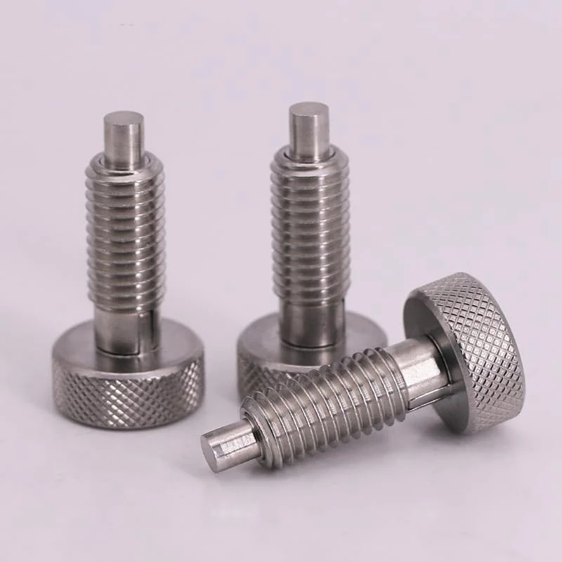 Êmbolo de mola retrátil manual wff, 2 peças, pino de liberação rápida de aço inoxidável m16, pino de bloqueio com porca e alça serrilhada