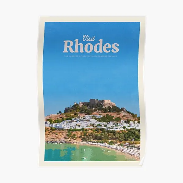 Visit Rhodes  Poster Art Funny Painting Print Mural Modern Picture Vintage Room Decor Decoration Wall Home No Frame