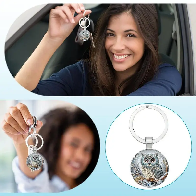 Owl Keychain For Purse Owl Key Ring Purse Charm Pendant Novelty Cute Car Pendant Bag Key Ring For Her Sister Girl Birthday