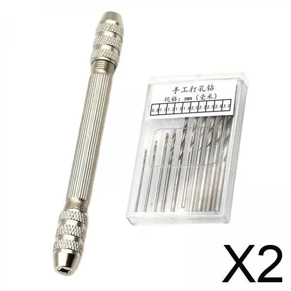 

2xHand Drill Woodworking Hand Drill for Keychain DIY Hairpin DIY Craft