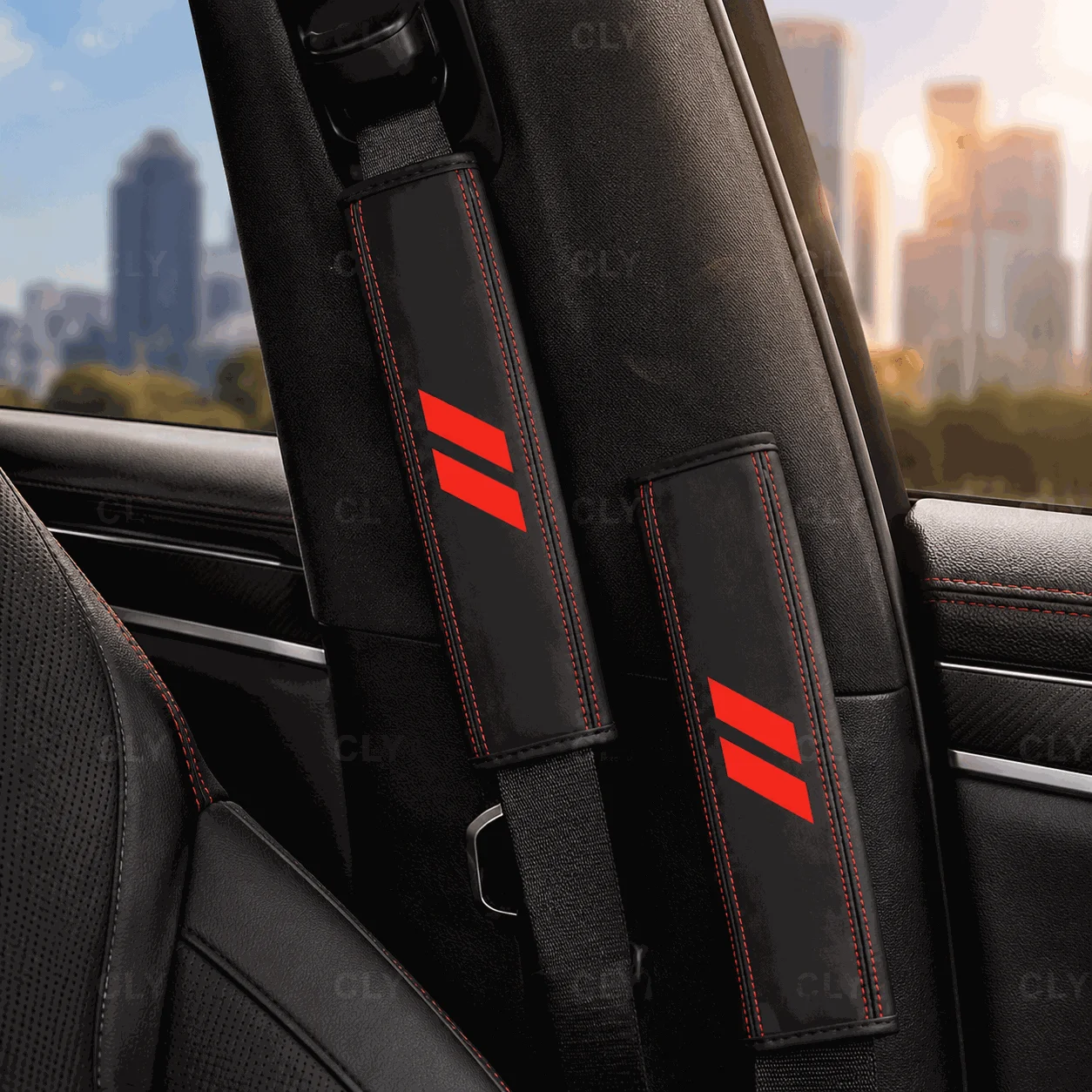 2 Peças de Acessórios Automotivos: Capas de Cinto de Segurança em Couro com Emblema para Dodge Challenger, Charger, Journey, SRT, Durango, Ram 1500, Caravan