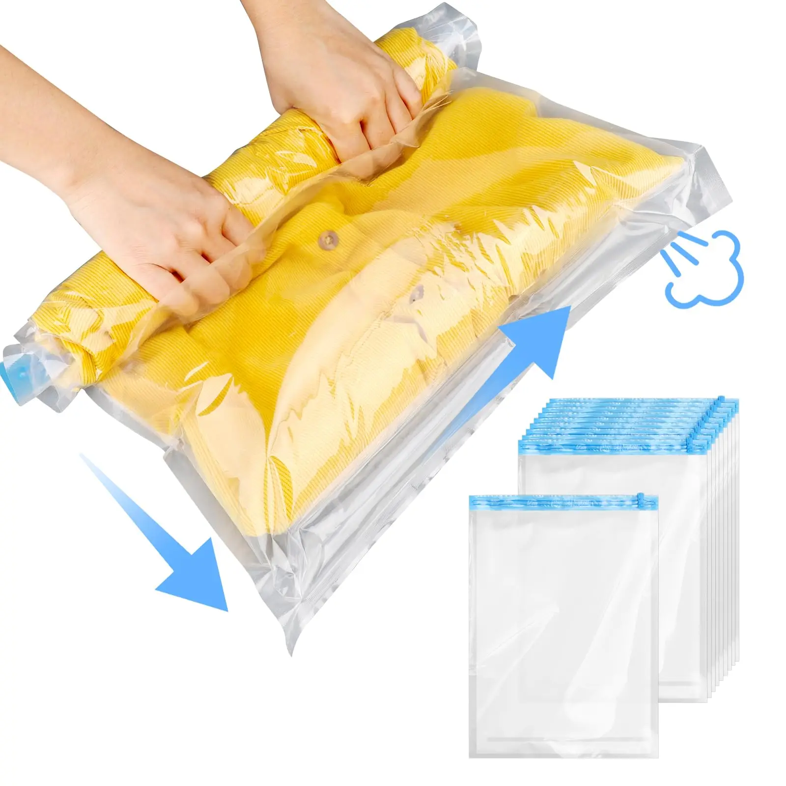 Reusable Hand Rolled Travel Compression Bag Vacuum Bags for Storing Clothes Suitable for Luggage and Essential Cruise Clothing