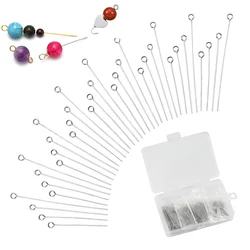 400pcs/Box 35-50mm Stainless Steel Material Nine Character Needles Eye Pins Suitable For Bracelets Necklaces DIY Jewelry Making