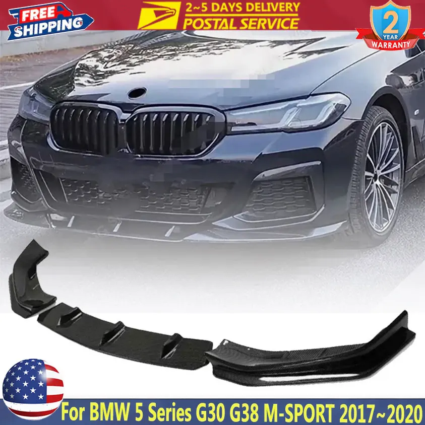 

Car Front Bumper Spoiler Lip For BMW 5 Series G30 G31 G38 520i 530i 540i M-SPORT 2017~2020 Real Carbon Front Bumper Lip Splitter