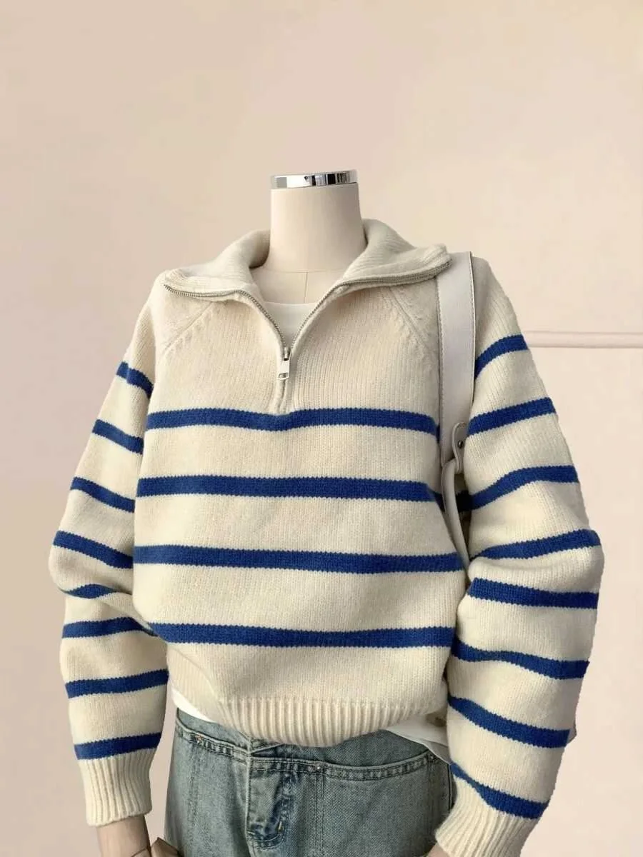 Modna, prążkowana bluza z aksamitnym misiem, zapinana na zamek, dzianinowa odzież damska, zimowa, miękka, przytulna, do noszenia pod spód, top bazowy z kołnierzykiem Henry.