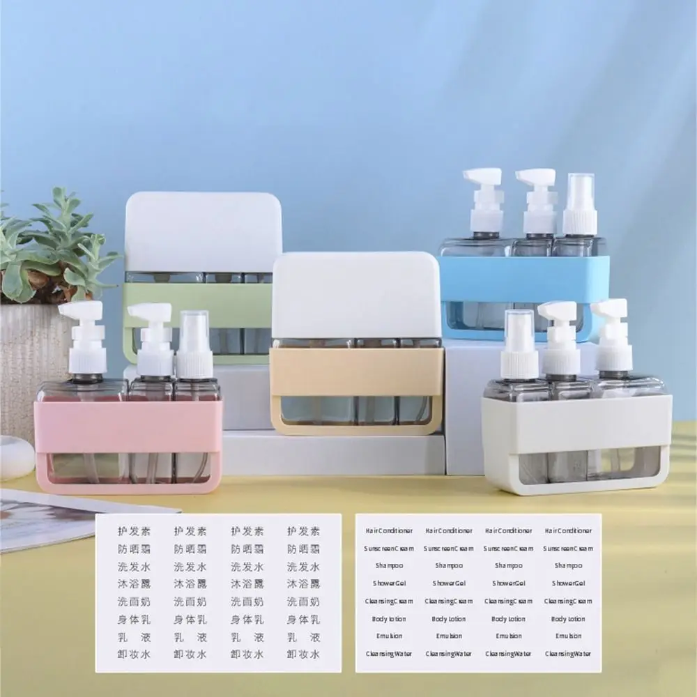 서브 보틀링 도구 누수 방지 빈 리필 병 세트, 공간 절약, 경량 로션 병 샴푸, 여행용 병 세트, 4 in 1