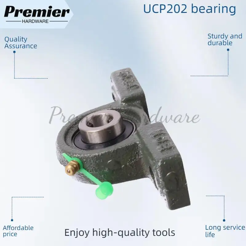 UCP202 Two-Bolt Ball Mounted Bearing Pillow Block Housing Self-Alignment Bearing Shaft Support Spherical Roller