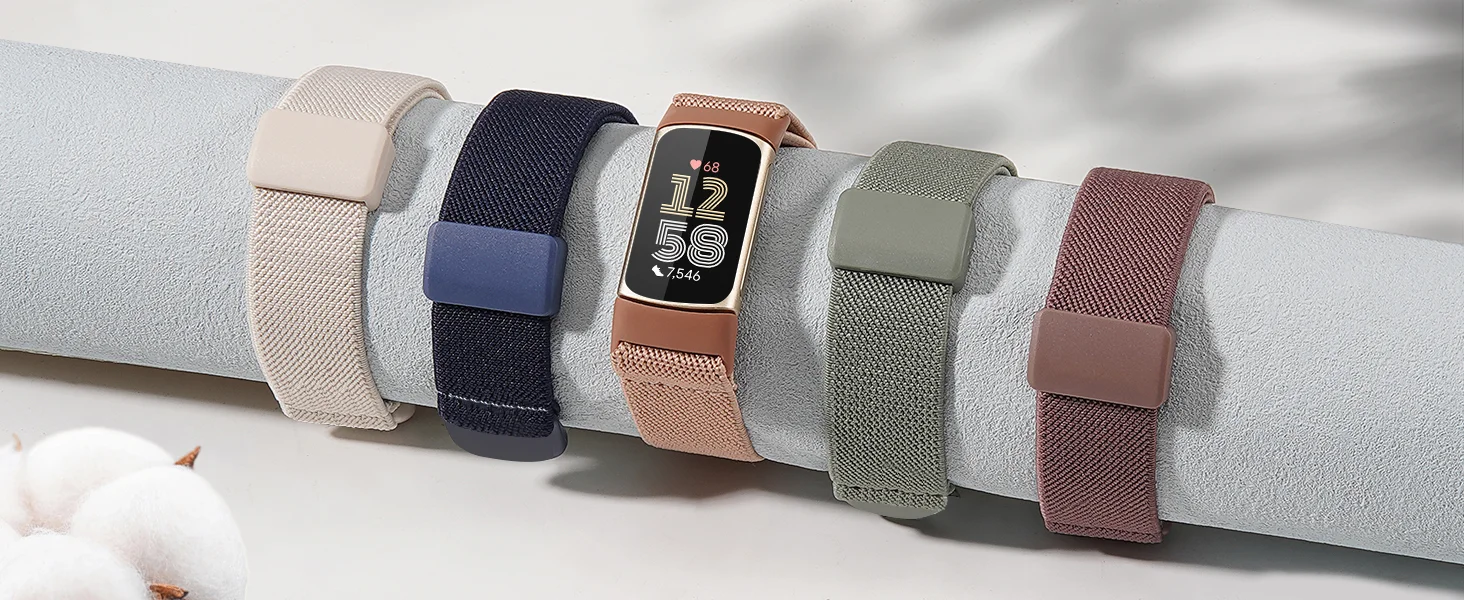 Nylonband für Fitbit Charge 6 5 Sport, dehnbares, atmungsaktives Ersatzarmband, Fitbit Charge 5 für Damen und Herren, Correa Pulseira – Detail 4