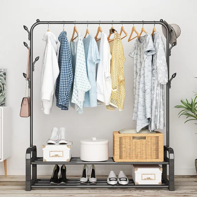 Metal Simple Closet Storage Organizer Bedroom Shelf Open Wardrobe Modern Living Room Portable Guarda