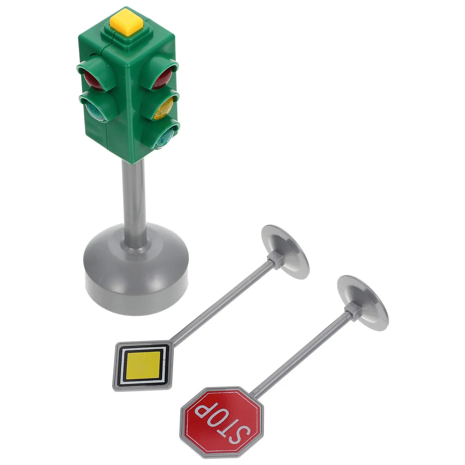 

3 Pcs Traffic Light Toys 1 Red 2 Road Signs Educational Plaything Traffic Games