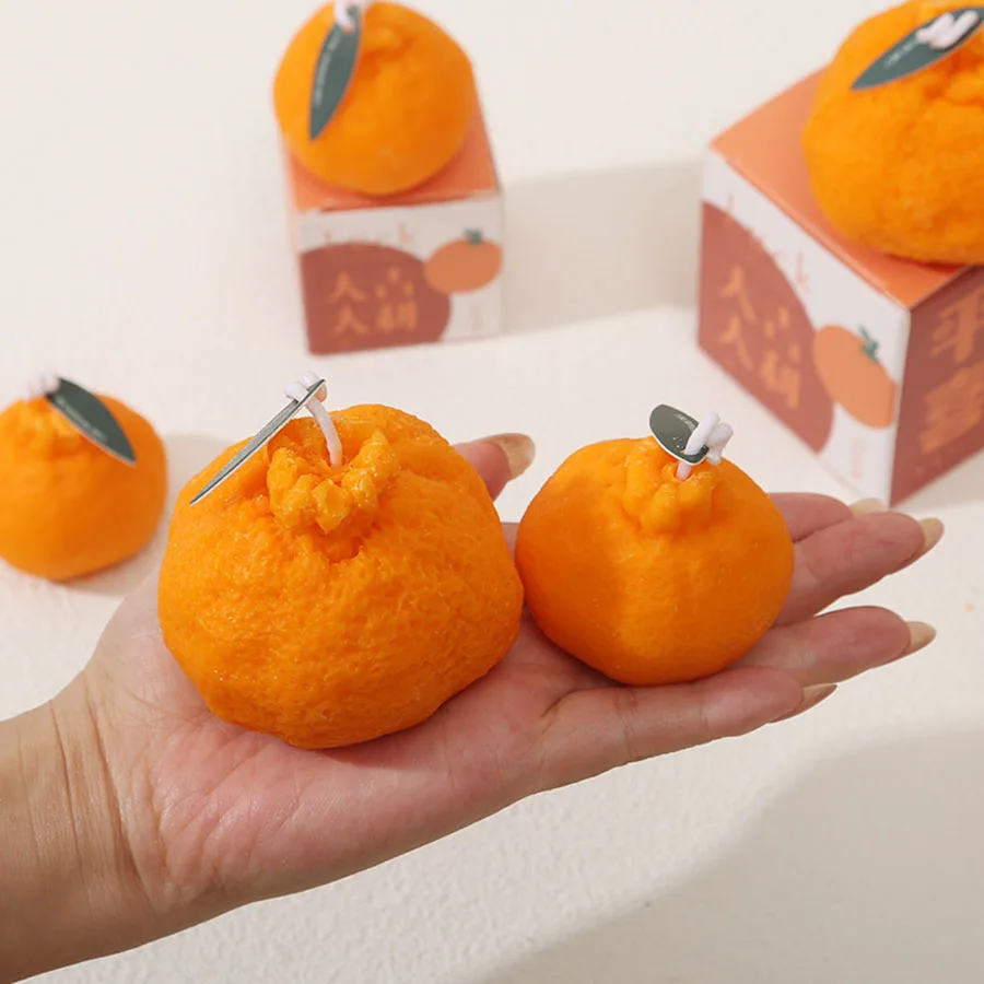 Internet celebrity Ugly Orange Aromatherapy Candle Soy Wax Creative Gift Shooting Props Scene Decoration Ornament