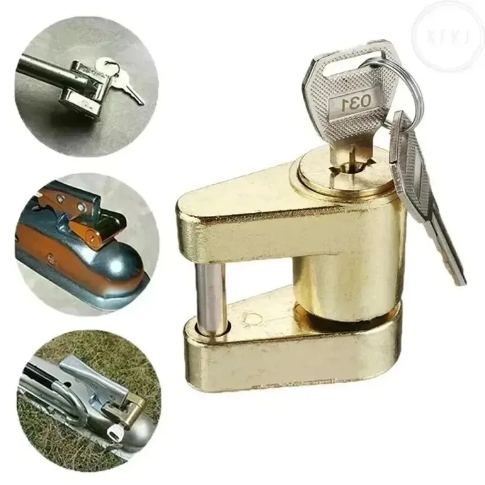 

Hot 1/4 Inch Trailers Coupler Padlock Hook Connector Tongue Locks Anti-theft Trailer Hitch Lock Hitch Security Protector Zin
