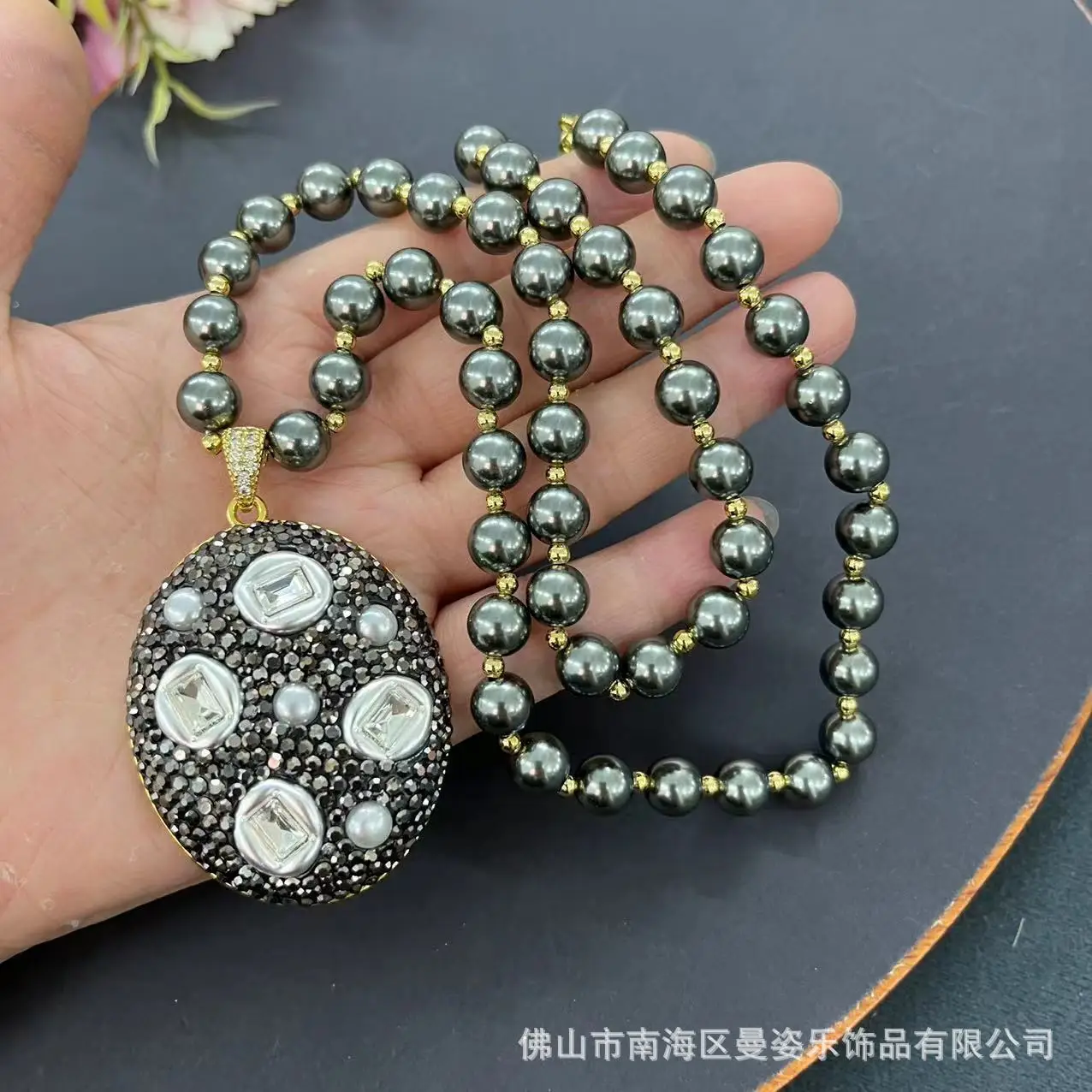 DIY accessories Natural rough stone necklace inlaid with crystal pendant Douyin live broadcast hot-selling supply cross-border r