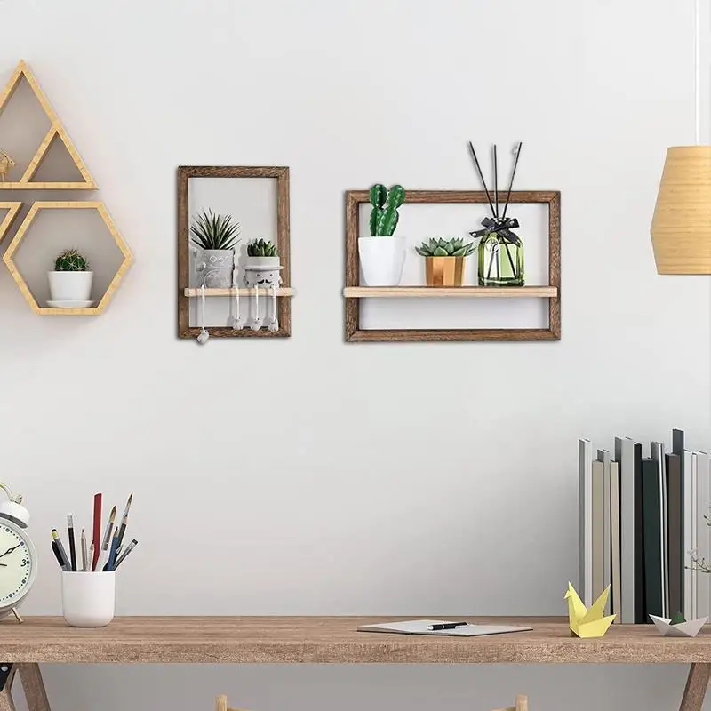 Wall Shelf For Living Room Wall Mounted Wall Shelf Floating Shelves Geometric Home Decor Display Wall Storage For Home & Living