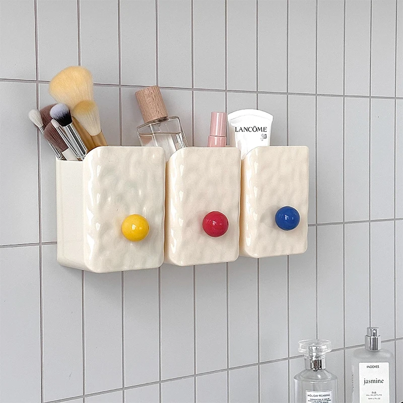 Makeup Brush Storage Box Wall Mounted Storage Rack Bathroom Makeup Tools Comb Organizer Bathroom Accessories