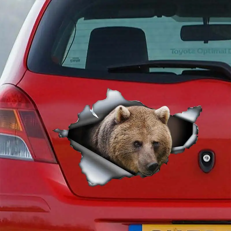 Grizzly Animal Car Sticker Waterproof Vinyl Decal on Bumper Rear Window Laptop Self-adhesive Decal For Car Accessories SH228