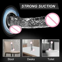 4 Sizes Transparent  Soft Jelly Dildo Realistic Fake Dick Penis Sucker Butt Plug Sex Toys for Woman Men Vagina Anal Sex Toys - Image 2