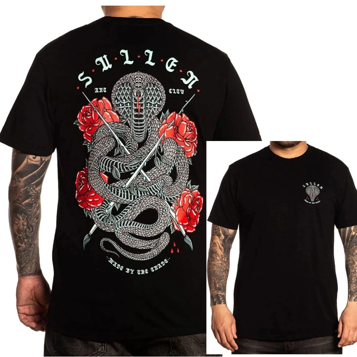 Camiseta de Manga Corta Premium Sullen para Hombre, Color Negro Azabache, Estilo Unisex de Lujo de Alta Gama para Hombre y Mujer