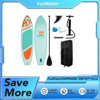 FunWater SUPFW28C Stand Up Paddle Board, Dimensions 350*87*15cm, 190kg Capacity, Support 12-15psi Air Pressure-Fast Air Pumping