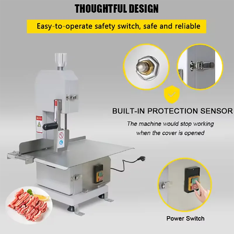 Best Quality Commercial Desk Type Meat Bone Cutting Machine/Freeze Ribs Sawing Processing Equipment/Meat Band Saw Cutter