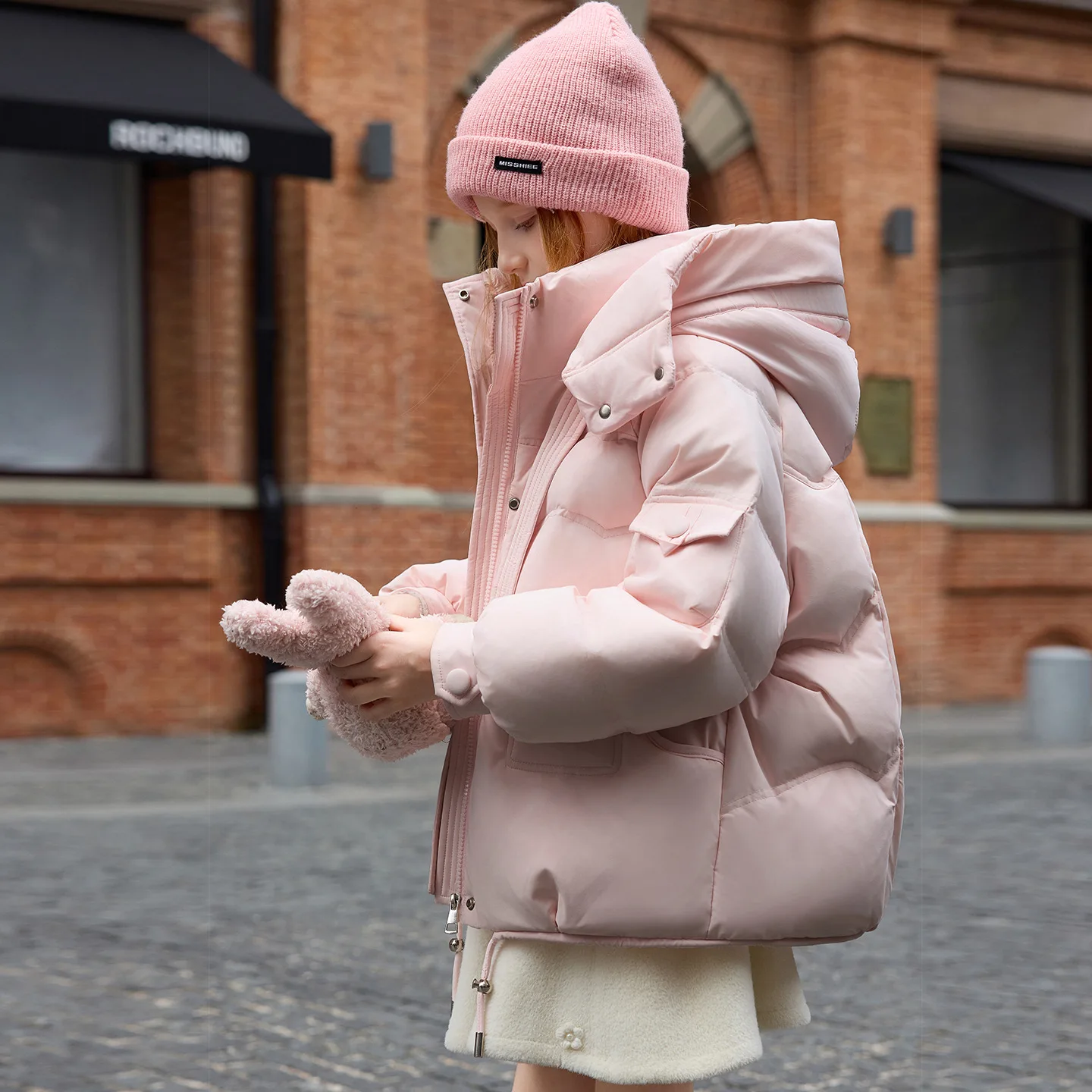 Winter Kids Girls White Duck Down Jackets Thicken Hooded Warm Children Girls Outerwear Coat Short Puffer Jacket For 4-12Y Girls