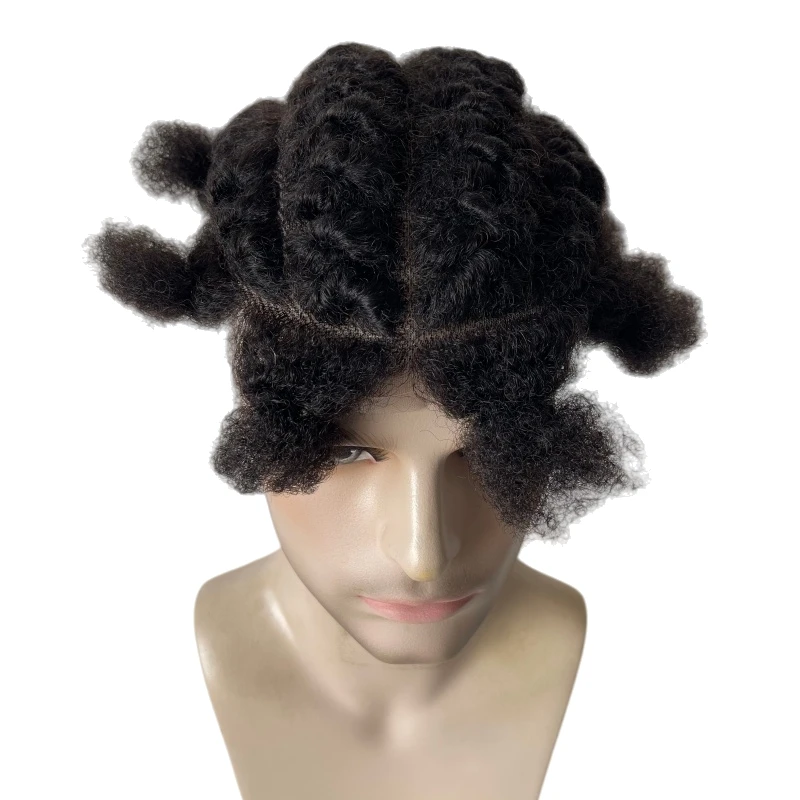 قطع الشعر الهندي البكر البشري # 1b أسود اللون الثعلب أقفال الضفائر الشعر المستعار 8x10 وحدة الدانتيل الكامل للرجال السود