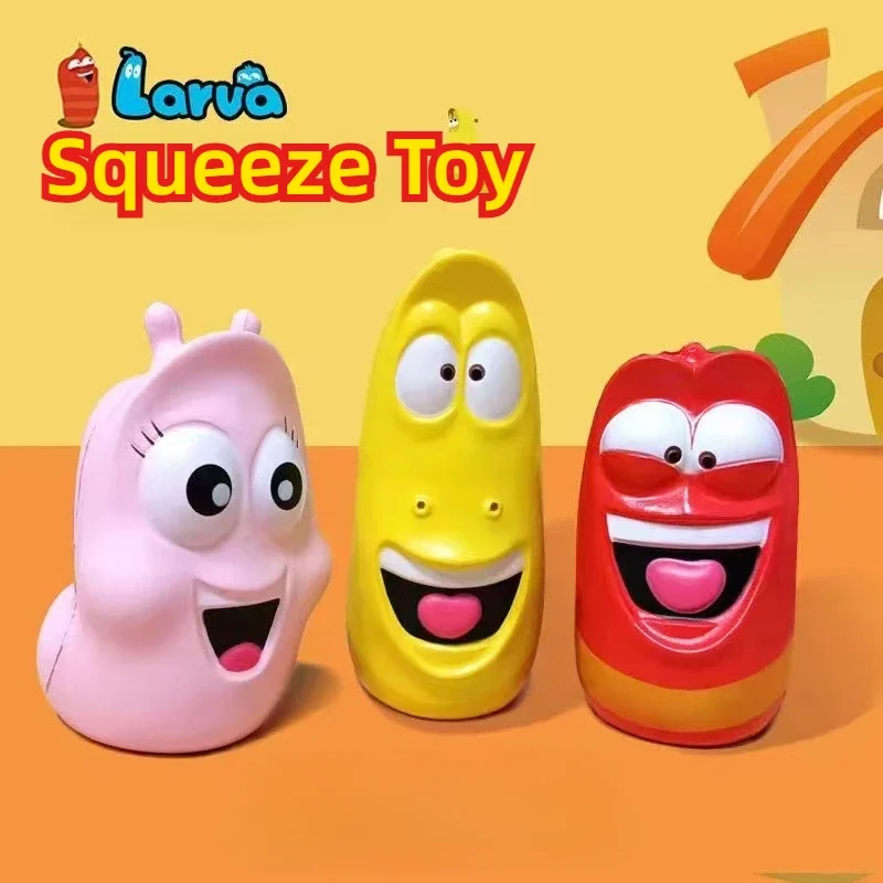 Funny Larva Squeezy Toy Cute Anti Stress Adult Toys Silicone Pinch TPR Soft Decompression Stress Reliever Toys for Kids