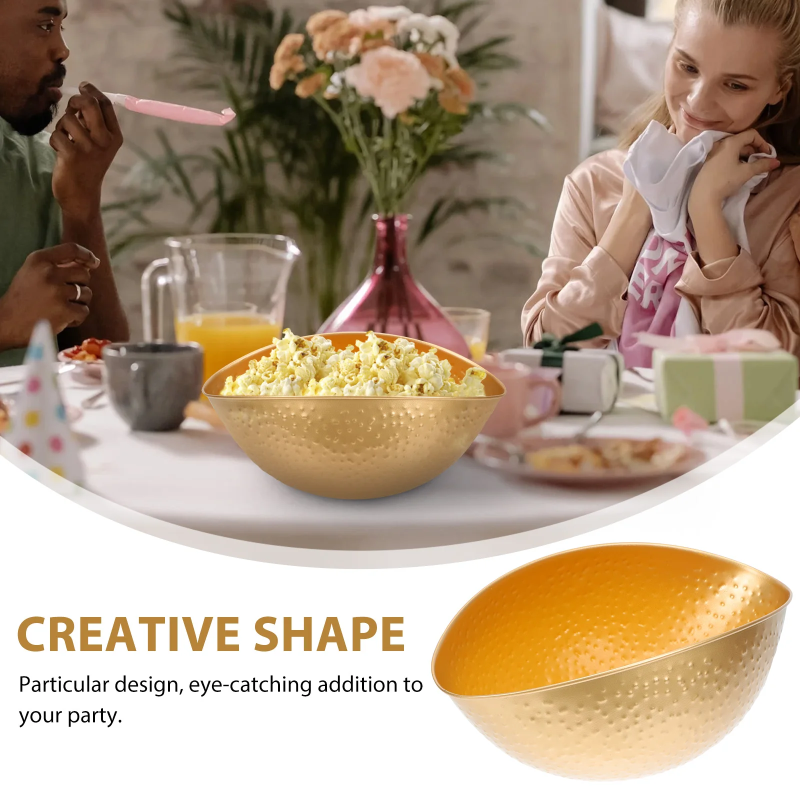 1 قطعة دلو تخزين ذهبي رائع خفيف الوزن لحفلة عيد ميلاد وجبة خفيفة وعاء الفشار ديكور جمع إمدادات المطبخ #1