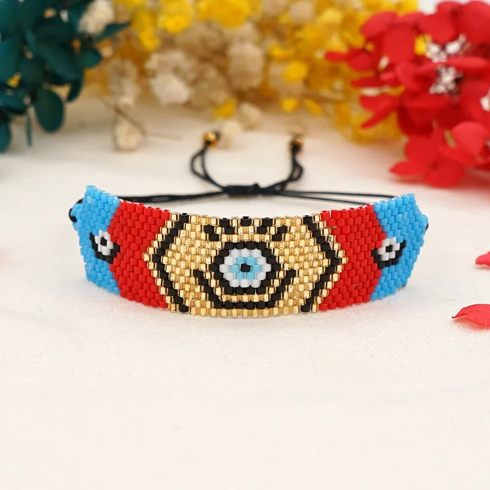 Rice Ball Bracelet  Hand woven  Devil's Eye  originality  Adjustable  nation  Simplicity  Bohemia  Unisex  Beaded Bracelet