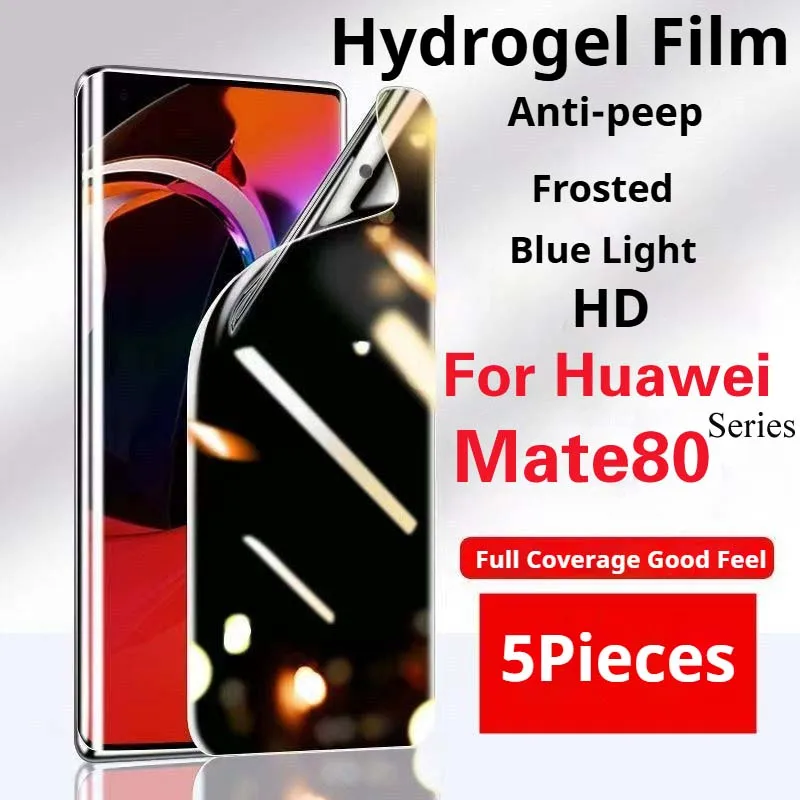 

Защитная пленка для экрана Mate80Pro + для Huawei Mate80 Pro, матовая гидрогелевая пленка Mate80RS, мягкая HD, полное покрытие, защита от подглядывания синего цвета