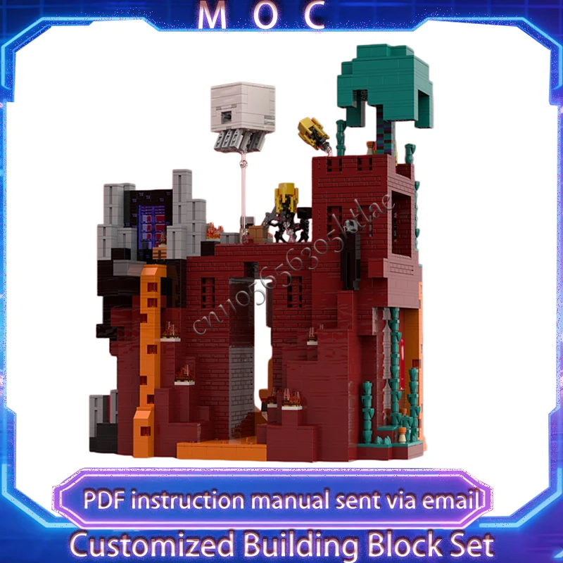 New 3945 Parts MOC Famous Games Series Scenes Nether Fortress Model Building Block Brick DIY Creative Assembly Popular Toy Gift