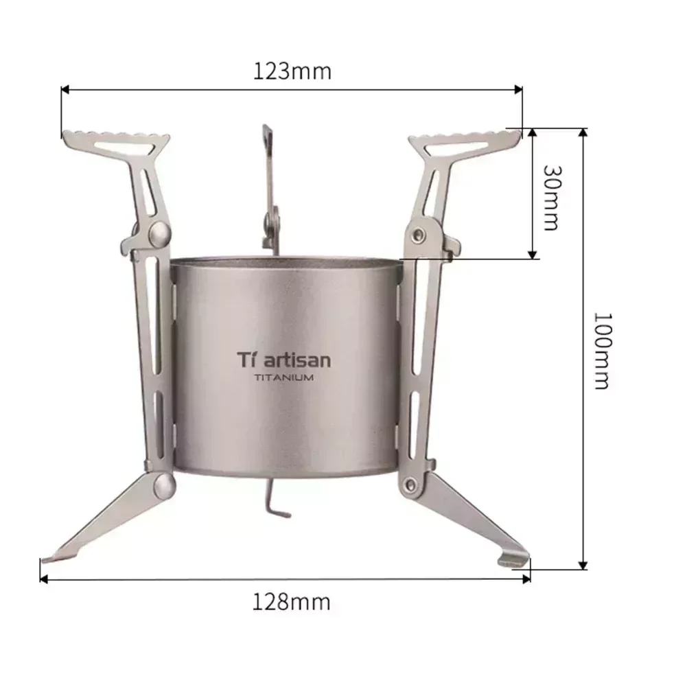 SPORTFUNSF Camping Titanium Alcohol Stove Heater Furnace With Fire Cover Portable Foldable Camping Hiking Cooking Alcohol Stove