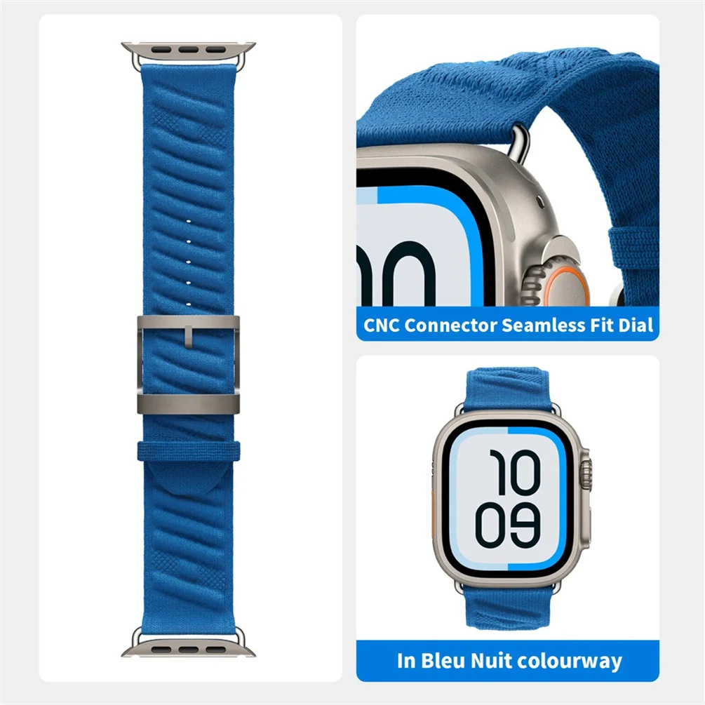 Correa para Apple Watch Ultra 3 10 9 8 7 6 de 46 mm, 44 mm, 45 mm, 49 mm, Correa En Mer Azul Noche para Apple Watch Series 11 de 46 mm, Brazalete Deportivo