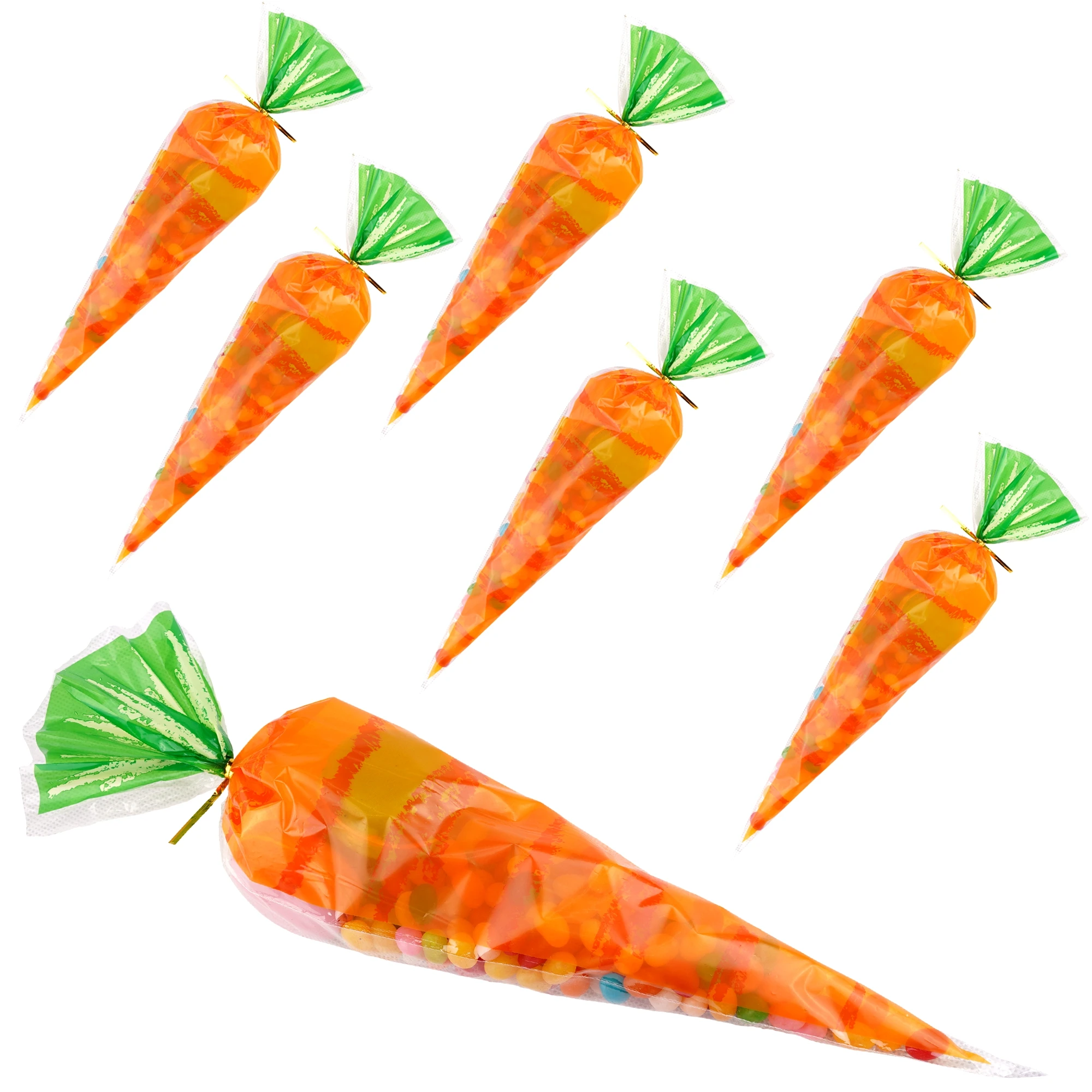 20/50Pcs Carrot Candy Bag Wedding Favors Birthday Party Decoration Sweet Biscuit Gift Bag Snack Baking Packaging Supplies