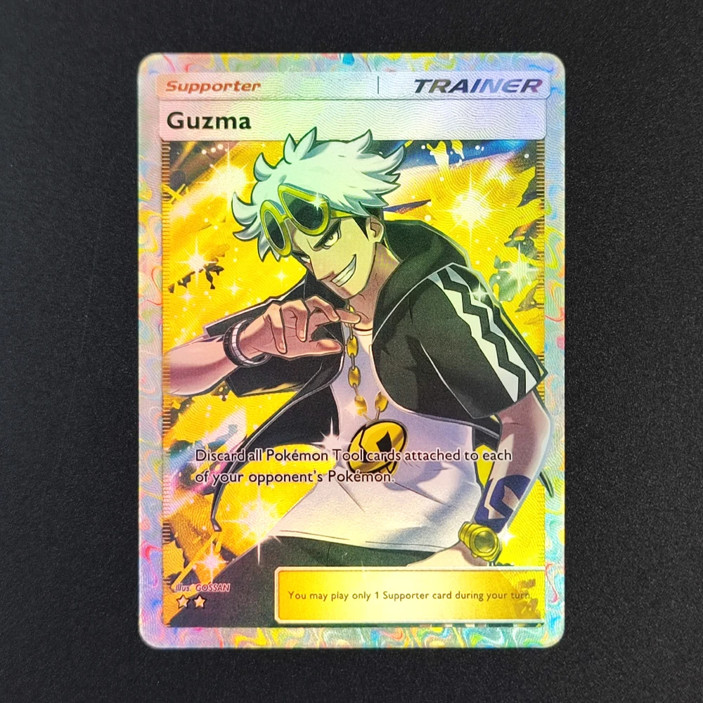 Carte da collezione inglesi tascabili Acerola Red Giovanni Iono Guzma Dawn Cynthia Self Made Single Card Gioco classico Carte Anime Regalo