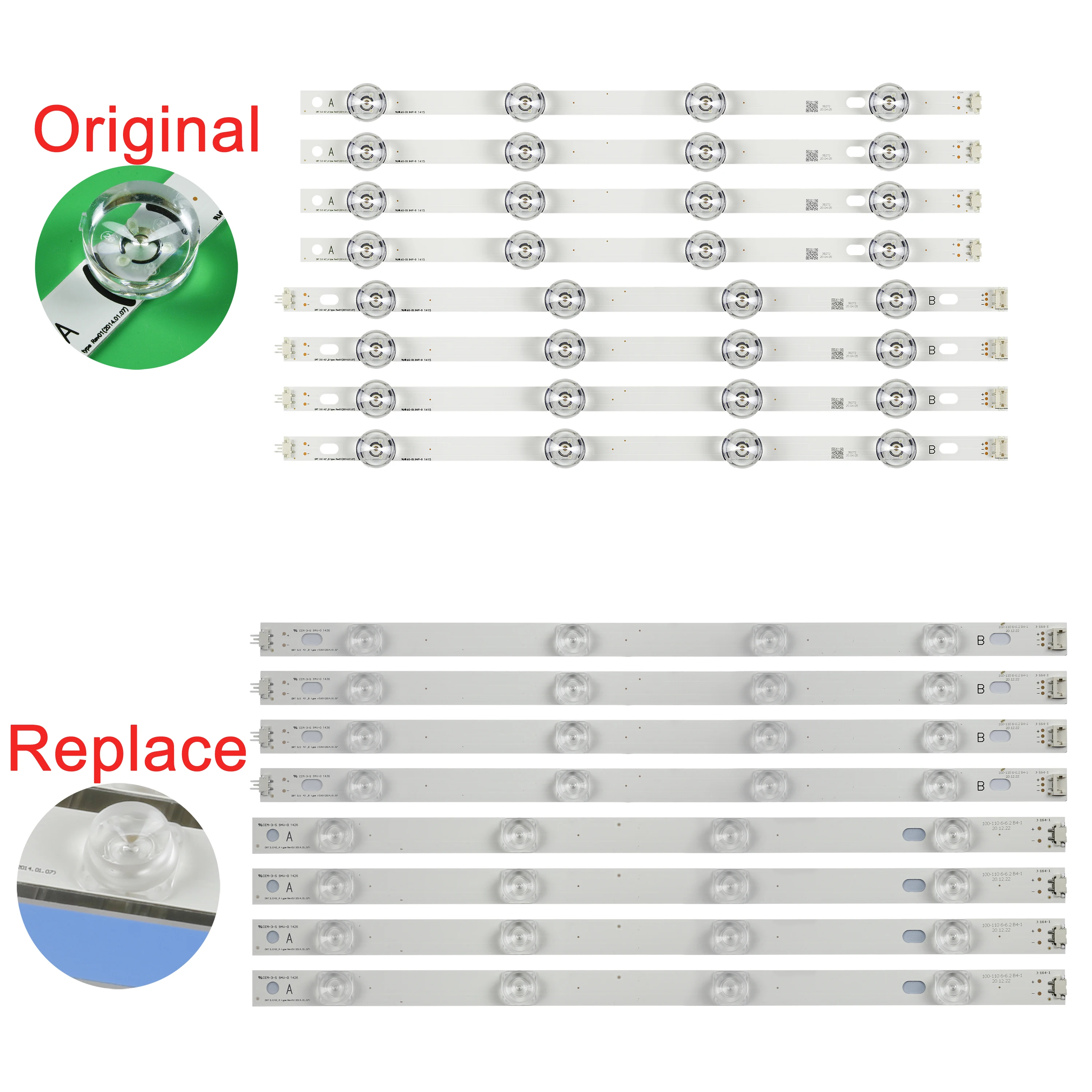 Bande LED pour 42Circ540S 42Circ761H LC420DUE-FGA3 LC420DUE-FGA4 LC420DUE-FGA5 LC420DUH-FGP2 LC420DUH-MGP1 LC420DUE-MGA3 42Circ761H-ZA