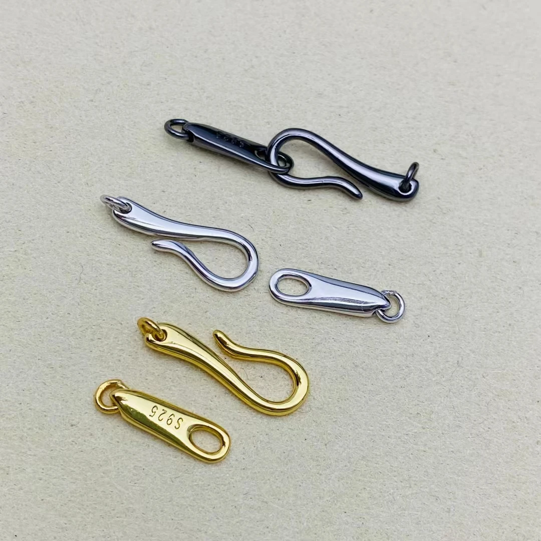 

Fashion New Trendy Hot DIY Nice Quality S925 Sterling Silver Pendant Necklace Bracelet Clasp Hook 5pcs/lot